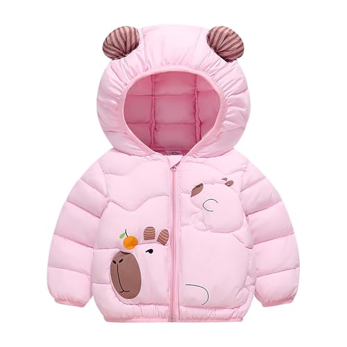 Winter Coats Cartoon Puffer Padded Jacket for Toddler Boys Girls Kids Light Outwear Cute Bear Ears with Hood