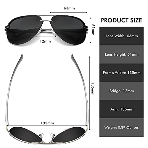 Image of Aviator Sunglasses for Men and Women Polarized Mirrored for driving
