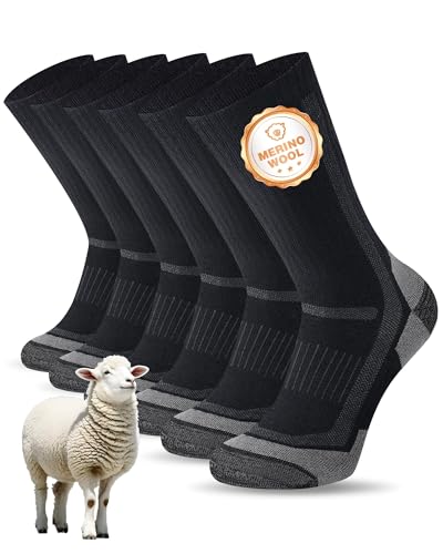 SockWaddles Merino Wandersocken Herren Damen, Atmungsaktiv Thermosocken Trekkingsocken, Merinowolle Warme Wintersocken, Gepolstert Outdoor Socken Sportsocken Anti-Blasen Arbeitssocken 3 Paar SockWaddles Merino Wandersocken Herren Damen, Atmungsaktiv Thermosocken Trekkingsocken, Merinowolle Warme Wintersocken, Gepolstert Outdoor Socken Sportsocken Anti-Blasen Arbeitssocken 3 Paar