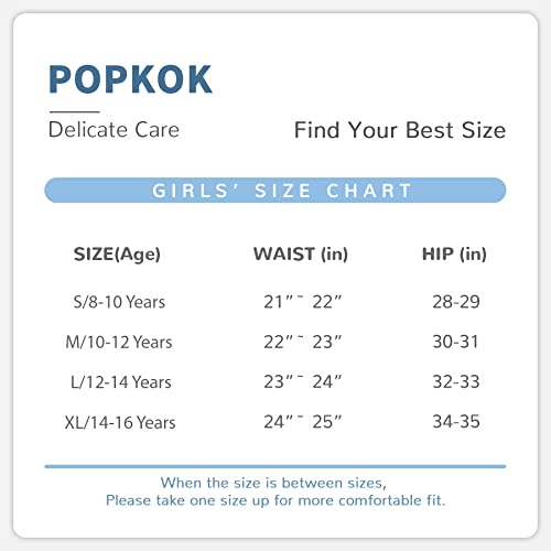 Popkok Teen Girls Cotton Underwear Mid Waist Brief Panties 6 Pack (14-16 Years, Lively Color) #TOP5