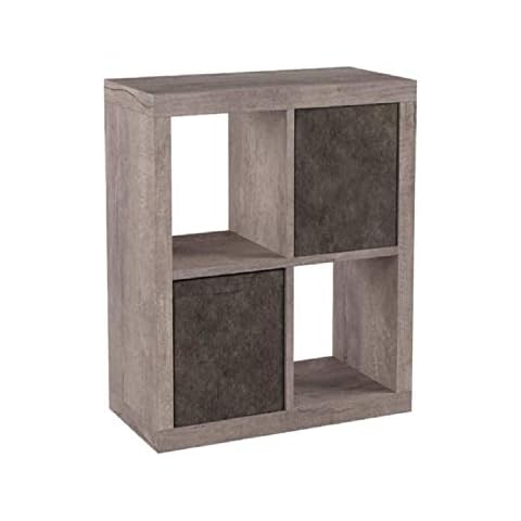 Better Homes and Gardens.. Bookshelf Square Storage Cabinet 4-Cube Organizer (Weathered) (Rustic Gray, 4-Cube) Cover