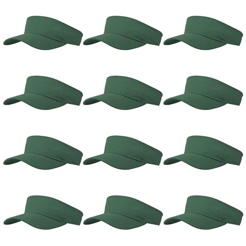 Image of 12 Pcs Sun Visor for Women Men Outdoor Sport Golf Tennis Softball, Adjustable Visors Hats