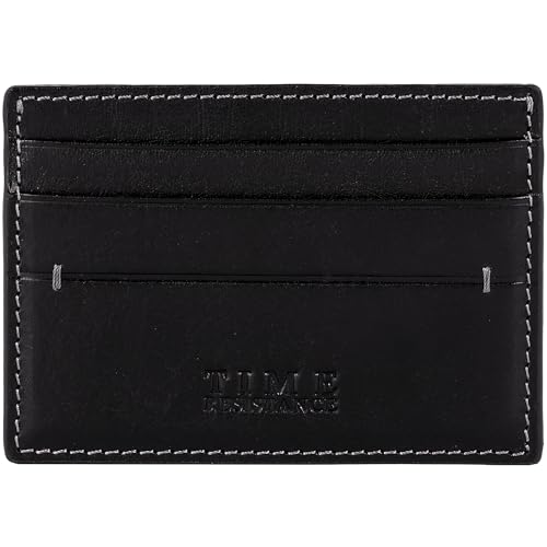 Image of Time Resistance Credit Card Case - Leather Business Card Holder - Italian Handmade Card Organizer