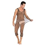 Men?s Lace Floral Mesh Bodysuit Sexy Leotard Cross Sissy Underwear One-Piece Sheer Wrestling...