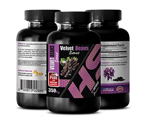 Velvet Bean Powder - Velvet Bean Extract - Motivation and Focus - No GMO - 1 Bottle 60 Capsules