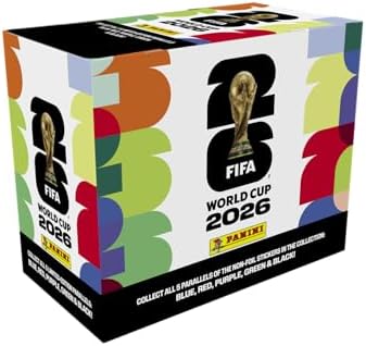 2026 Panini FIFA World Cup Sticker Box – 25 Sticker Packs – Includes Amazon Parallel Inserts – Official Tournament Collection