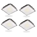 G GJIA 120W LED Canopy Light for Gas Station Light, 18000lm 0-10V Dimmable 5000K LED Canopy Lights, IP65 Waterproof Commercial Canopy Lights for Outdoor Garage Warehouse Shop Carpor UL Listed, 4 Pack
