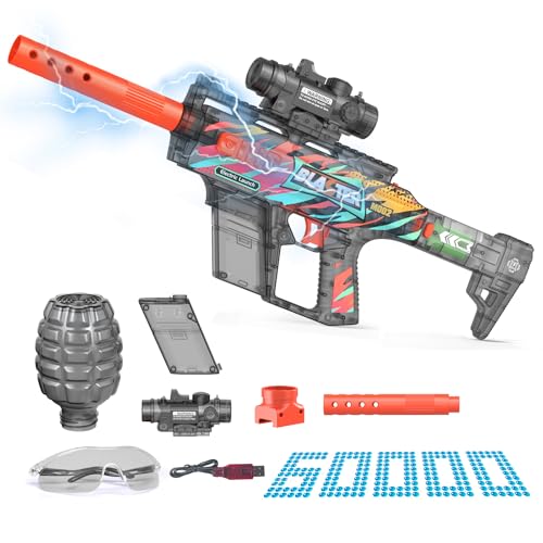 Gel Ball Blaster Transparent Version Semi Auto Electric Powerful 170 Fps 85ft 10 Rs Per Seconds High Speed Automatic Splatter Ball Blaster Science...