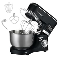 KLAMER Küchenmaschine Classic 1400 W – 5,5 L Rührschüssel aus Edelstahl, Knet-, Rühr- & Schneebesenaufsatz, Timer & LED-Display, stabile Saugnapffüße, ideal für Brot-, Kuchen- & Pizzateig – Ansicht 1