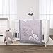 NoJo 3 Piece Crib Bedding Set and Dust Ruffle, Dream Big Little Elephant, Grey/White/Gold