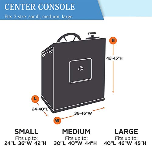 Boat Center Console Cover Large Size 600D Heavy Duty Waterproof Oxford Blue #TOP2