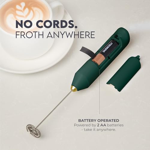 Image of Zulay Kitchen Powerful Milk Frother AA Batteries Included - Ultra Fast Handheld Drink Mixer with Stainless Steel Whisk Stirrer for Coffee, Protein, Matcha & More, Frother Wand Electric Frothmate