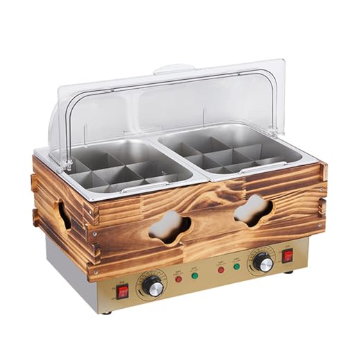 おでん調理鍋 ステンレス おでん鍋 業務用卓上おでん調理機 電気おでん鍋 大容量 温度調節可能50-250℃ 自動保温 デスクトップおでん鍋 多用途おでん鍋 卓上万能鍋 エコノミーモデル 単筒9室+小型ダストカバー(B,2筒9室ふた付き)