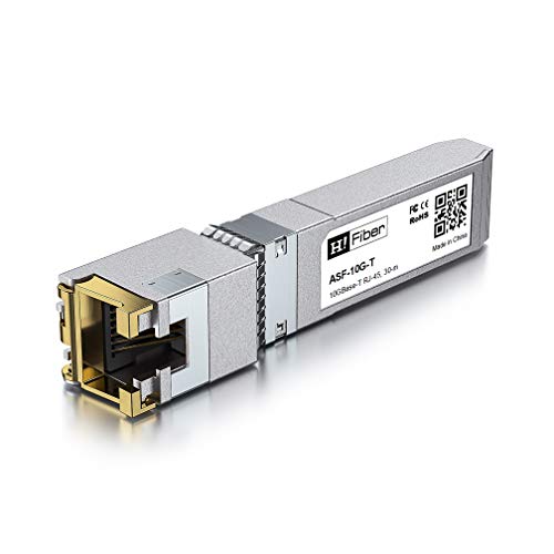 1.25/2.5/5/10Gb SFP+ RJ45 Transceiver, 10Gbase-T SFP+ Ethernet Copper Module, Compatible with Cisco SFP-10G-T-S, Ubiquiti UF-RJ45-10G, UniFi, Meraki, MikroTik, Supermicro and More, Cat6a/ Cat7, 30m