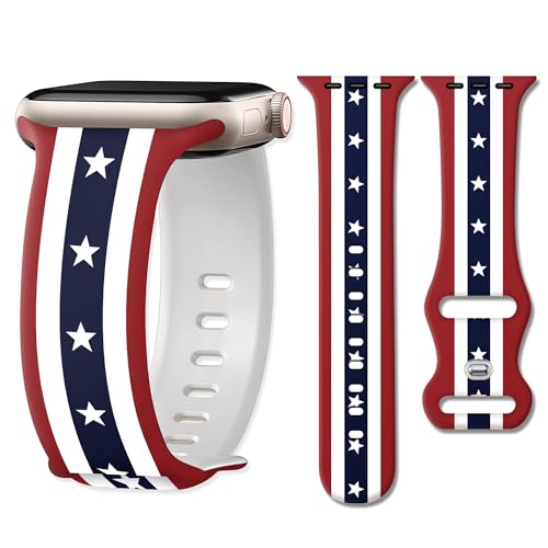 Image of wipalor 4th of July Band for Apple Watch Bands for Women Men 42mm 44mm 45mm 46mm 49mm, Cute Holidays Fourth of July iWatch Bands for iPhone Watch Bands Series 11 10 9 SE 8 7 6 5 4 3 Ultra-Patriotic