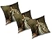 RADANYA Copricuscino in Poliestere Stampato 3D Ritratto Donna Set di 3 Pezzi - 20X20 Pollici, Beige