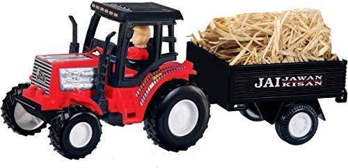 Shivaaro Plastic Farmer Tractor Toy with Trolley for Kids Mini Die Cast Farm Trailer Children Park Set Mud Truck Tractors Pull Back