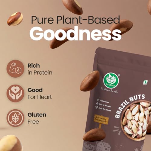 Image of GoVegan Premium Brazil Nuts 100gm | 100% Natural & Vegan | Rich in Selenium, Protein & Healthy Fats | Superfood for Energy