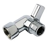 Alise K3012 Brass Shower Flow Control Turn Angle Valve Water Pressure Reducing Controller Hand Held Sprayer Head Supply Shut Off Stop Switch Part,Hoe Handle,Polished Chrome