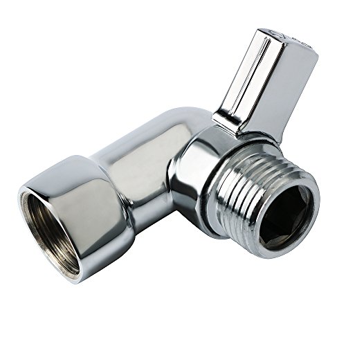 Alise K3012 Brass Shower Flow Control Turn Angle Valve Water Pressure Reducing Controller Hand Held Sprayer Head Supply Shut Off Stop Switch Part,Hoe Handle,Polished Chrome