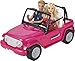 Barbie Jeep da Spiaggia Playset con Barbie e Ken e SUV Rosa, CJD12
