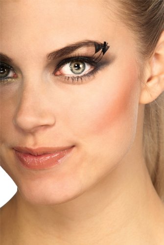 Rubies Black and 4 Diamonds Eyelashes and Adhesive, Multicolor