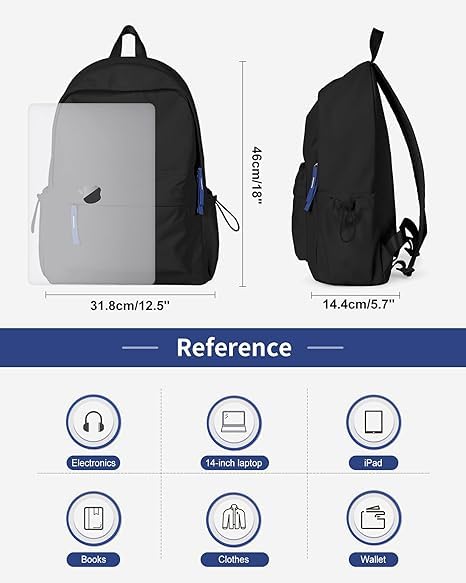 Image of 30L Waterproof 14 Inch Laptop Backpack for School, College, Office, Travel and Hiking Spacious Lightweight Daypack with Multi-Compartment Storage for Men and Women