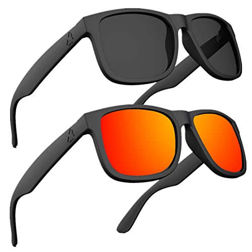 MAXJULI XXL Polarized Big Sunglasses for Men and Women with Big Heads,UV400 Protection Rectangular Sun Glasses,Ideal for Driving Cycling and Running 8806(Grey+Red) by MAXJULI - Used condition - US$23.99