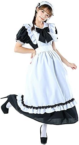 Amazon Co Jp コス王国 ロリータ Lolita 可愛い メイド服 ゴスロリ 喫茶店メイド ワンピース エプロン付き 萌え ふわふわ ハロウィン イベント クリスマス コスプレ コスチューム 仮装 女性m ホビー