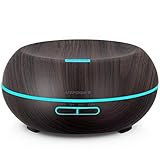 URPOWER Essential Oil Diffuser, 200ml Wood Grain Aromatherapy Diffuser Ultrasonic Cool Mist Aroma Humidifier with Adjustable Mist Mode, Waterless Auto Shut-Off, 7 Color LED Lights & 4 Timer Settings