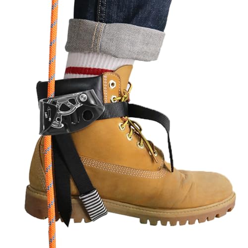 NewDoar Left Foot Ascender Riser Rock Climbing Tree Arborist Mountaineering Rappelling Quick Step Equipment CE Certified Climbing Device for 8~13MM Rope(Left Black)