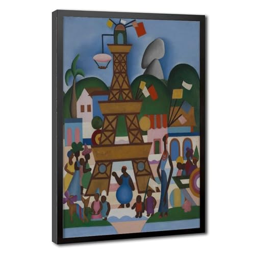Art moderne brésilien : Toile Carnaval par Tarsila 61x91 cm