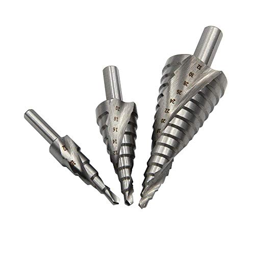Bohrer-Sets 4-12 4-20 4-32 Mmhss Step Cone Drill Bit 3 Seitenschaft-Sägeboch Spiralschneider Bohren Elektrowerkzeuge Für Aluminium Kupfer Messing