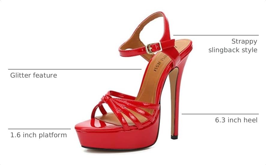 Image of MAIERNISI JESSI Unisex Men's Women's Flatform Stiletto High Heel Strapy Slingback Sandals