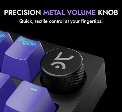 Image of Kreo Hive 98 Wired RGB Mechanical Gaming Keyboard | Full Size 98 Keys, Metal Volume Knob, Per-Key RGB, Hot-Swappable Switches (All Black, Brown)