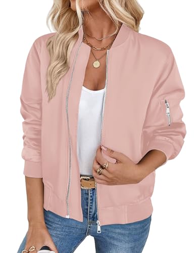 Zeagoo Veste Bomber Femme Blouson Court Léger Manches Longues Décontracté Printemps été Jacket...