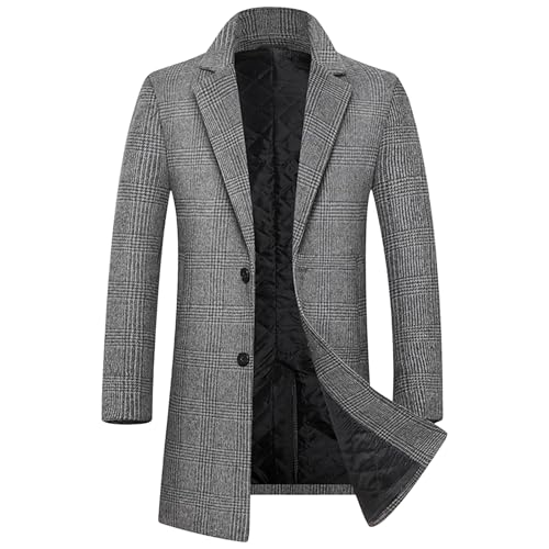 Trench en laine pour homme coupe ajustée et revers cranté