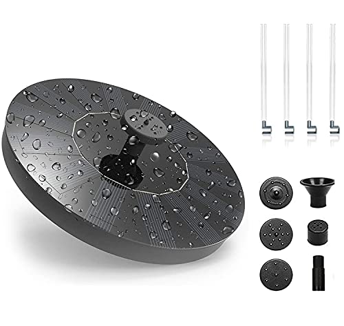 Solar Bird Bath Fountains - Solar Fountain Pump for Bird Bath, NIYPS Floating Solar Water Pump with 4 Anti-collision Poles & 6 Nozzles, Solar Powered Pond Pump for Garden Decoration, Water Cycling