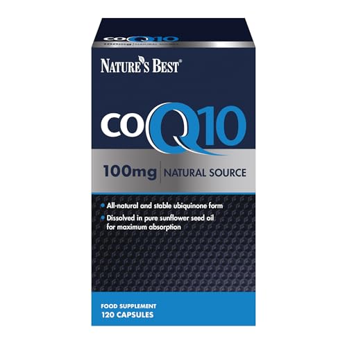 Nature's Best Co Enzyme Q10 - High Strength CoQ10 Supplement - One-a-Day - High Potency, Fast Absorption - UK Made - 100mg, 120 Capsules (4 Months' Supply)