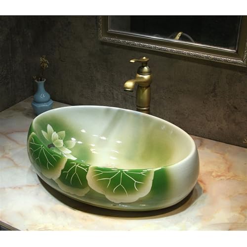 Lavabo carré ovale en céramique anti-éclaboussures avec accessoires - 7