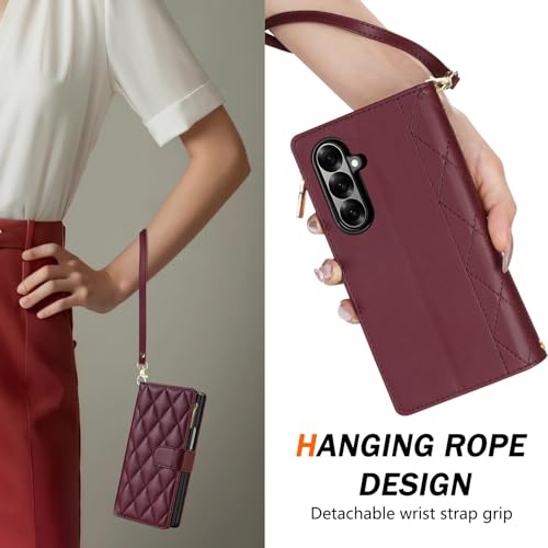 Étui en cuir Galaxy Z Fold 5 noir premium avec porte-cartes chic
