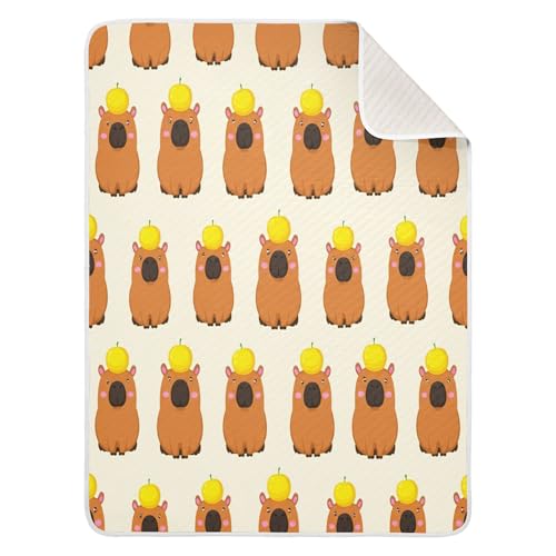 Burbuja Cartoon Capybaras Baby Blanket for Boys Girls, Nursery Soft Warm Swaddling Receiving Baby Blankets, 30x40 in Toddler Blanket