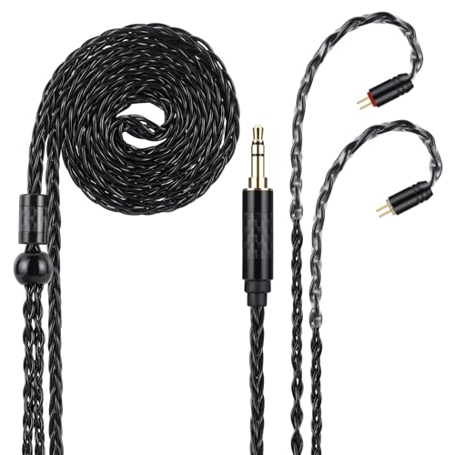 Câble IEM 3.5mm vers 2 broches 0.78mm ultra-doux noir de 1.3m