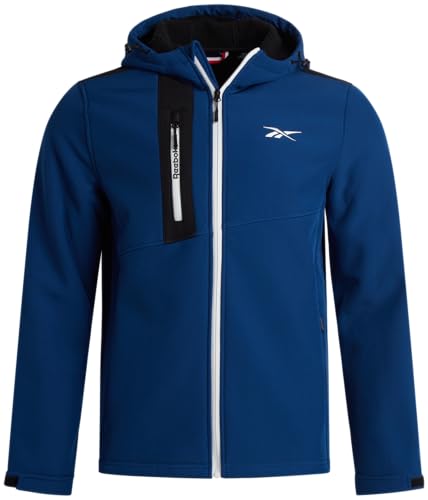 Reebok Mens Jacket - Water Resistant Zip Up Sherpa Fleece Lined Softshell Mens Lightweight Jacket - Winter Jackets for Men