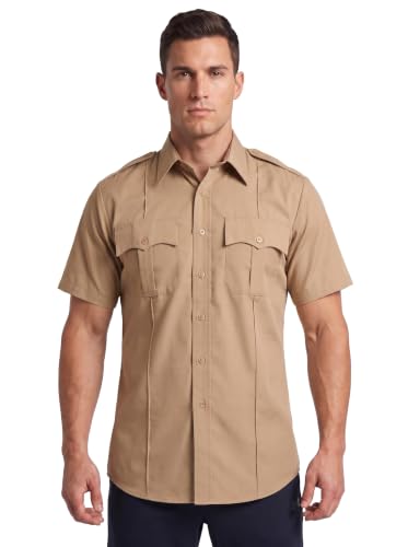 Image of First Class 100% Polyester Short Sleeve Men's Uniform Shirt White