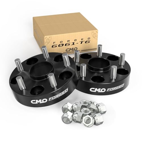 Customadeonly Forged 5x108 Wheel Spacers (2PC 32mm 1.25") - Widen Stance & Improve Stability - for Ford Fusion Jaguar F-Type - Hubcentric 63.4mm - Black - M12x1.5