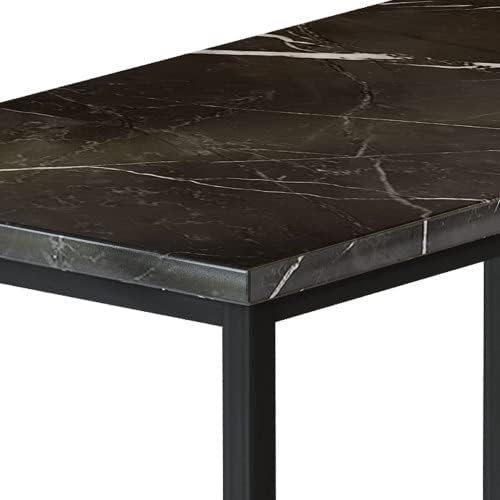 Miniatura 8 de Lamerge Juego de mesa de comedor para 4, mesa de mármol sintético con 4 sillas de piel sintética, juegos de cocina y comedor de 5 piezas, mesa de