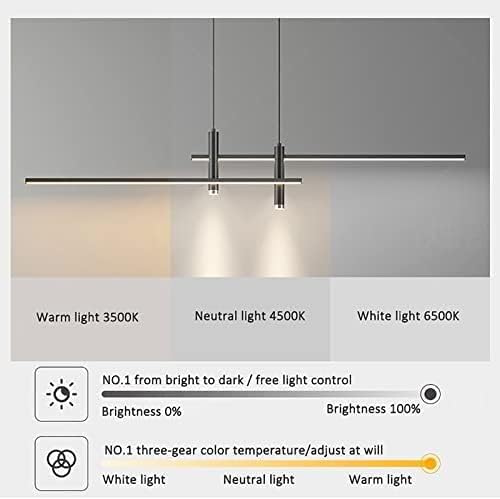 Dimmable Black Led Island Lighting - Adjustable 90 cm Linear Chaner with Spotlights for Dining Table/Nero/90Cm/35Inch