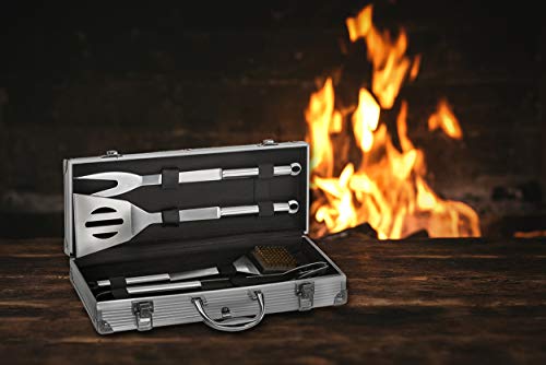 DIMONO® Grillbesteck Set 5-teilig aus Edelstahl im Profi BBQ Grillkoffer – Ansicht 9