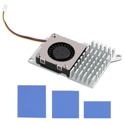 Disipador Activo con Ventilador para Raspberry Pi 5 - Refrigeración CPU Súper Silenciosa y Potente - Disipador de Aluminio Anodizado con Almohadillas Térmicas - Control PWM Integrado (5V)